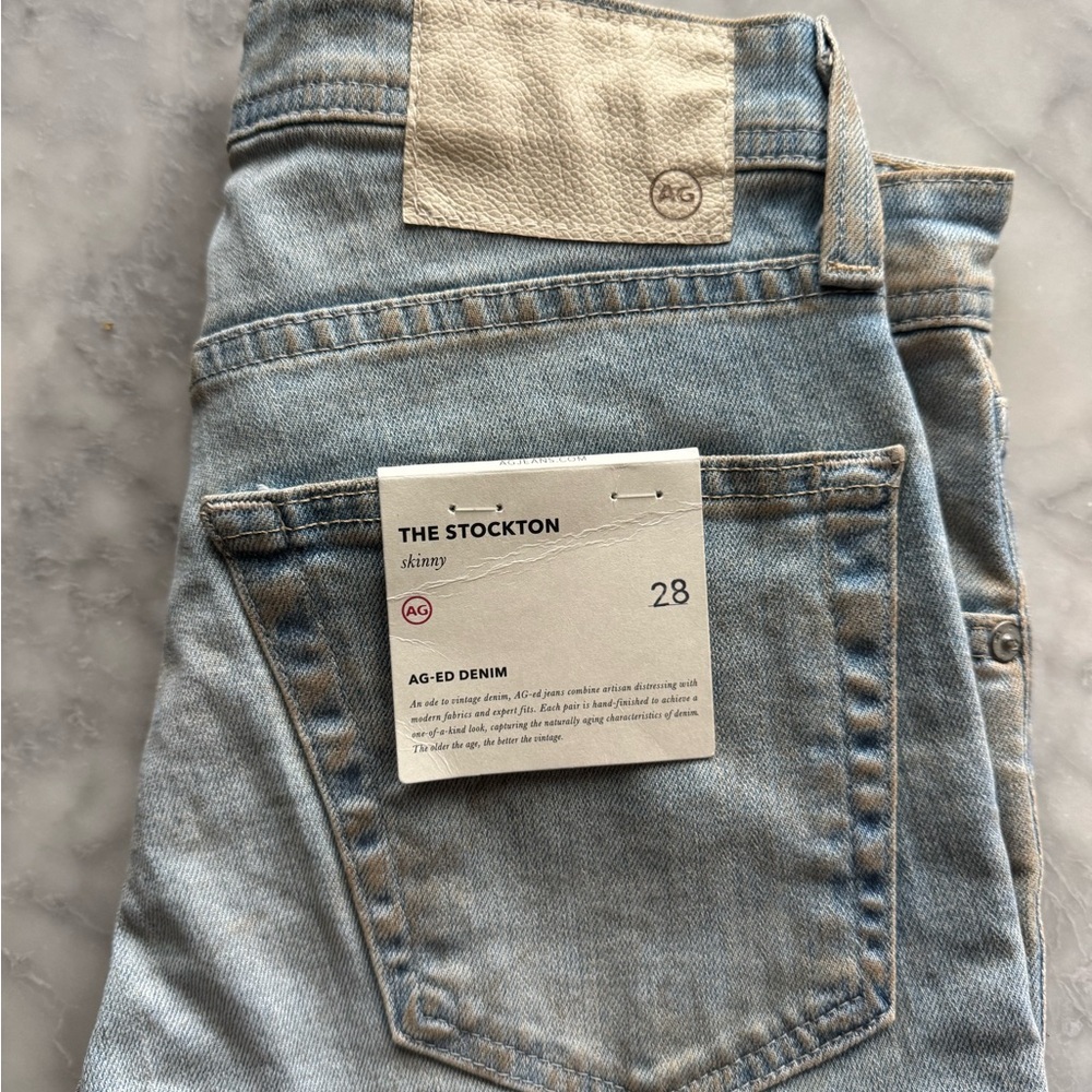 AG Men’s 28x34 The Stockton Skinny Fit Jeans Faded Light Wash NWT - Picture 2 of 9